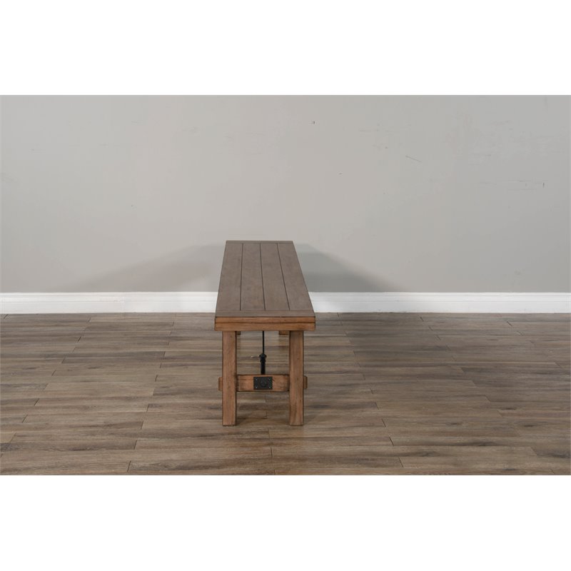 Home Square 3-Piece Set with Dining Table and 2 Benches in Taupe Brown