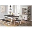 Home Square 7-Piece Set with Dining Table and 6 Ladderback Chairs in White