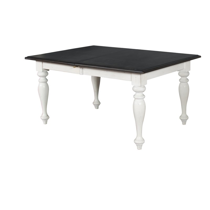 Home Square 7-Piece Set with Dining Table and 6 Ladderback Chairs in White