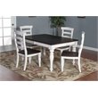 Home Square 7-Piece Set with Dining Table and 6 Ladderback Chairs in White