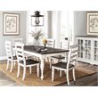 Home Square 7-Piece Set with Dining Table and 6 Crossback Chairs