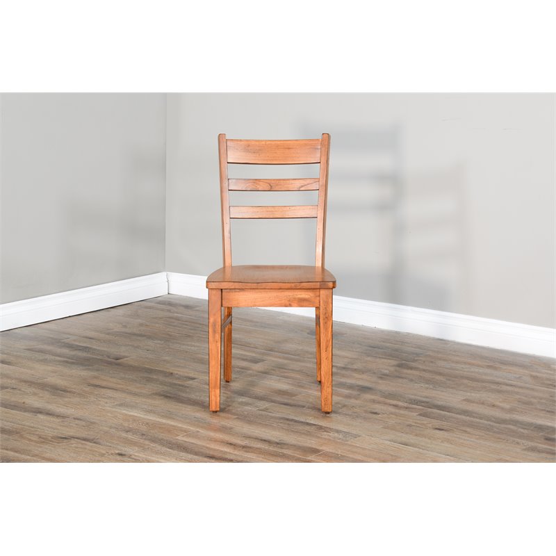 Home Square 3-Piece Set with Mindi Wood Table & 2 Ladderback Chairs