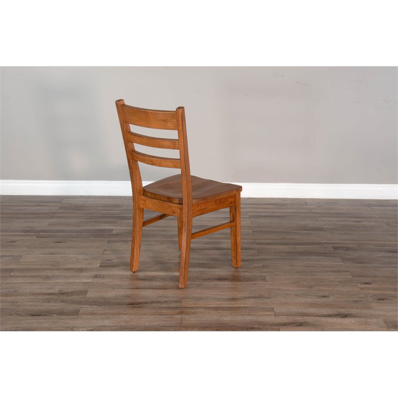 Home Square 3-Piece Set with Mindi Wood Table & 2 Ladderback Chairs