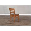 Home Square 3-Piece Set with Mindi Wood Table & 2 Ladderback Chairs