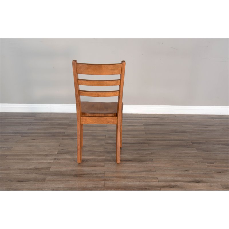 Home Square 3-Piece Set with Mindi Wood Table & 2 Ladderback Chairs