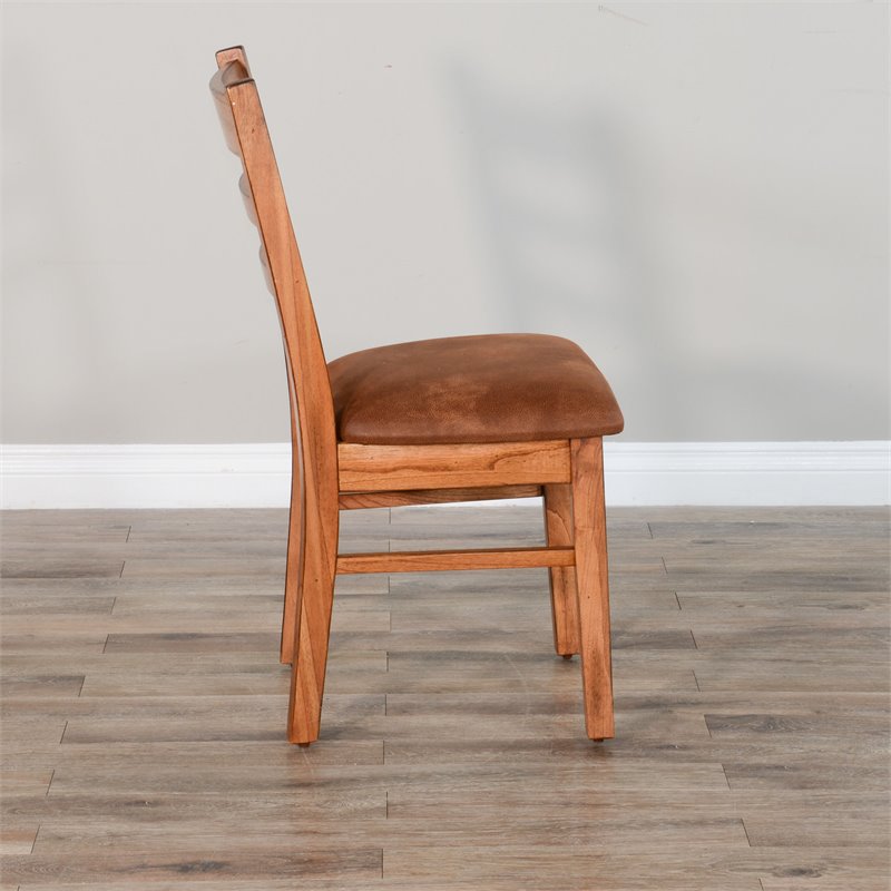 Home Square 3-Piece Set with Mindi Wood Table and 2 Ladderback Chairs