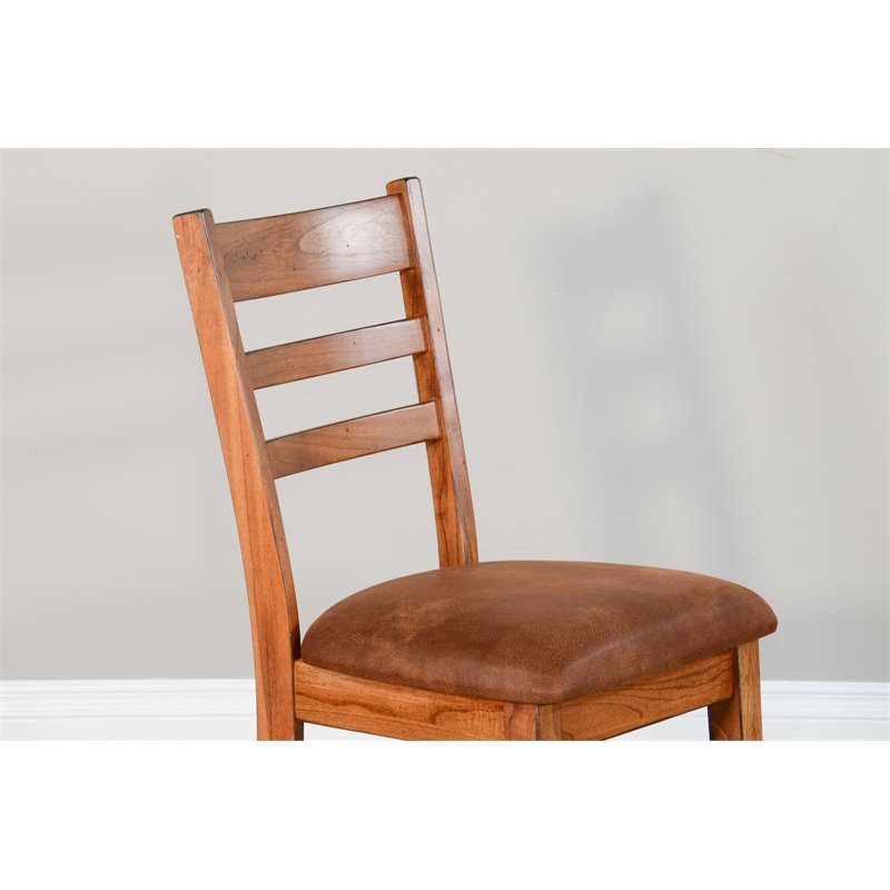 Home Square 3-Piece Set with Mindi Wood Table and 2 Ladderback Chairs