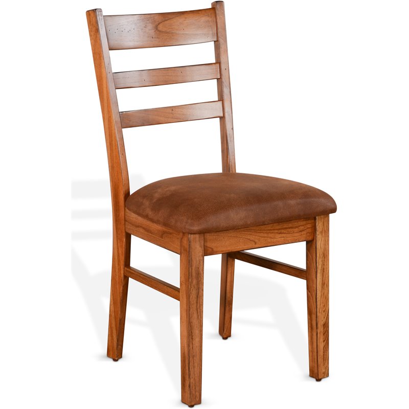 Home Square 3-Piece Set with Mindi Wood Table and 2 Ladderback Chairs