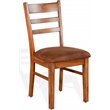 Home Square 3-Piece Set with Mindi Wood Table and 2 Ladderback Chairs