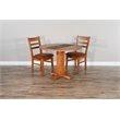 Home Square 3-Piece Set with Mindi Wood Table and 2 Ladderback Chairs