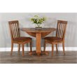 Home Square 3-Piece Set with Mindi Wood Table and 2 Ladderback Chairs
