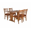 Home Square 3-Piece Set with Mindi Wood Table and 2 Ladderback Chairs