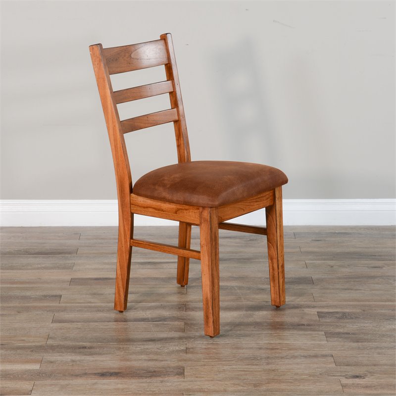 Home Square 3-Piece Set with Mindi Wood Table and 2 Ladderback Chairs