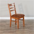 Home Square 3-Piece Set with Mindi Wood Table and 2 Ladderback Chairs