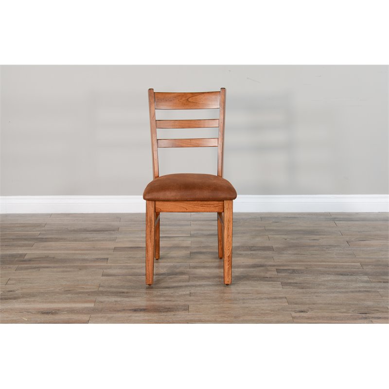 Home Square 3-Piece Set with Mindi Wood Table and 2 Ladderback Chairs
