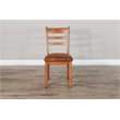 Home Square 3-Piece Set with Mindi Wood Table and 2 Ladderback Chairs