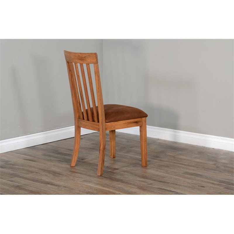 Home Square 3-Piece Set with Mindi Wood Table and 2 Slatback Chairs