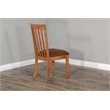 Home Square 3-Piece Set with Mindi Wood Table and 2 Slatback Chairs
