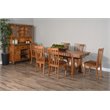 Home Square 3-Piece Set with Mindi Wood Table and 2 Slatback Chairs