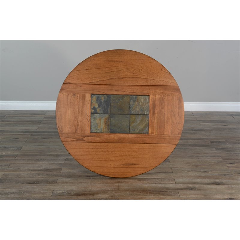 Home Square 3-Piece Set with Mindi Wood Table and 2 Slatback Chairs