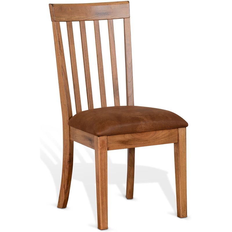 Home Square 3-Piece Set with Mindi Wood Table and 2 Slatback Chairs