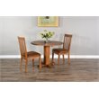 Home Square 3-Piece Set with Mindi Wood Table and 2 Slatback Chairs