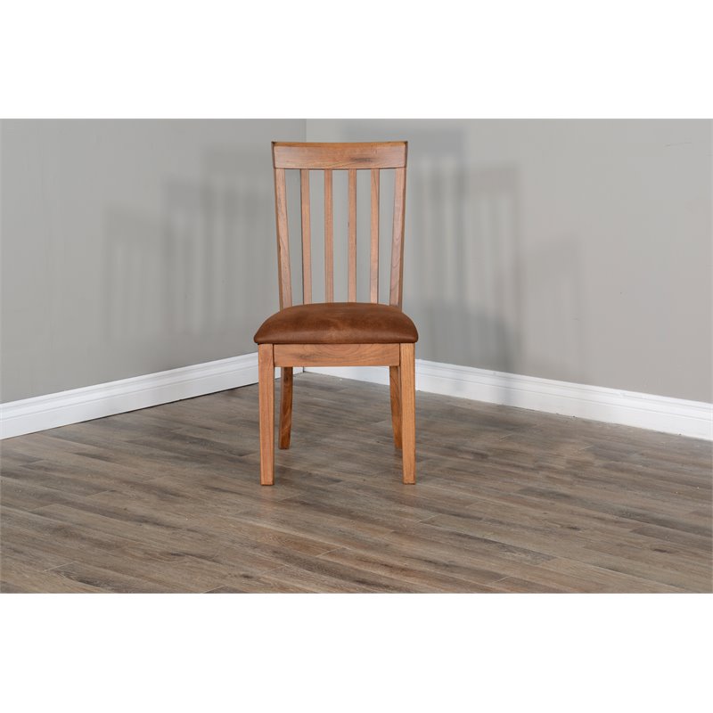 Home Square 3-Piece Set with Mindi Wood Table and 2 Slatback Chairs