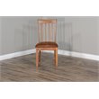 Home Square 3-Piece Set with Mindi Wood Table and 2 Slatback Chairs