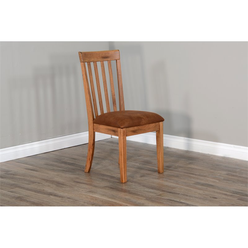 Home Square 3-Piece Set with Mindi Wood Table and 2 Slatback Chairs