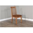 Home Square 3-Piece Set with Mindi Wood Table and 2 Slatback Chairs