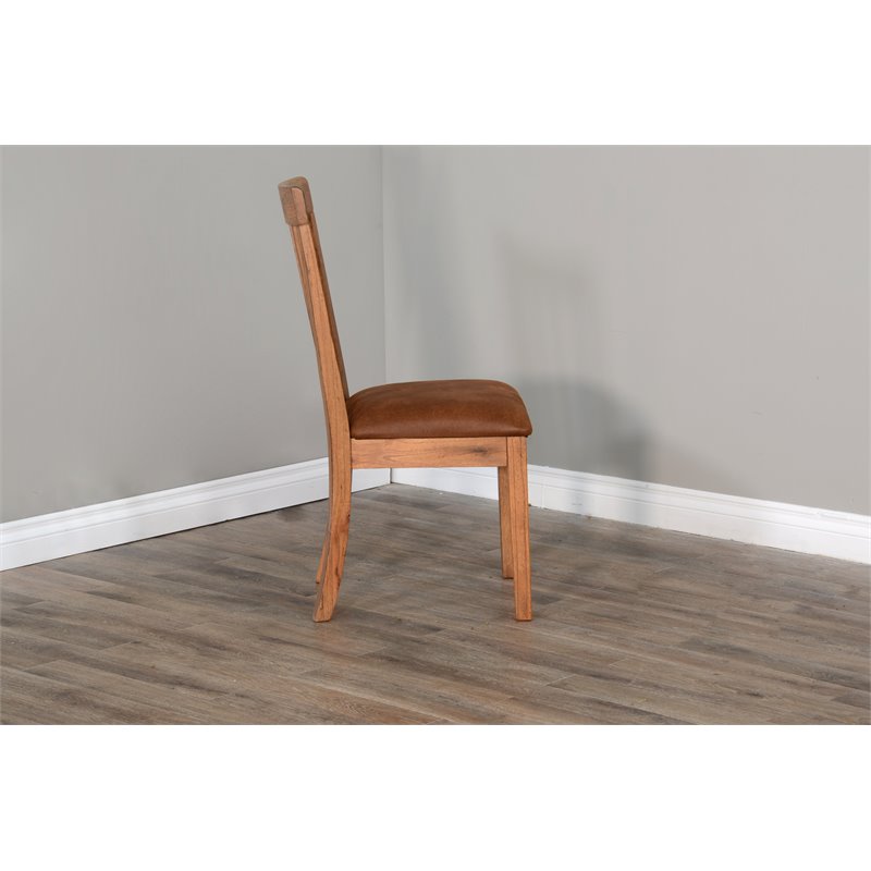 Home Square 3-Piece Set with Mindi Wood Table and 2 Slatback Chairs