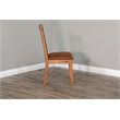 Home Square 3-Piece Set with Mindi Wood Table and 2 Slatback Chairs