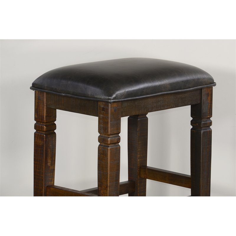 Home Square 4-Piece Set with Bar Unit & Hutch & 2 Stools in Tobacco Leaf