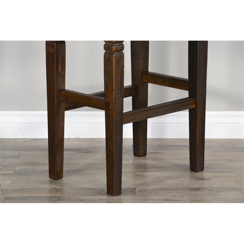 Home Square 4-Piece Set with Bar Unit & Hutch & 2 Stools in Tobacco Leaf