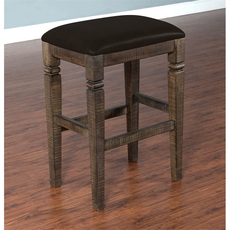 Home Square 4-Piece Set with Bar Unit & Hutch & 2 Stools in Tobacco Leaf