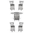 Home Square 5-Piece Set with Pub Table and 4 Barstools with Cushion Seat