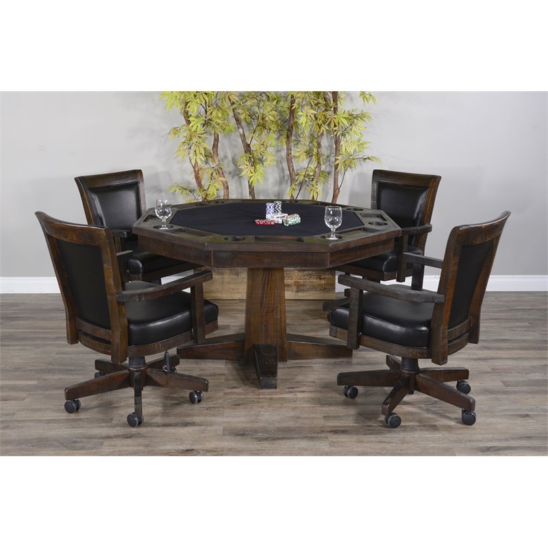 Home Square 9-Piece Set with Table & 4 Chairs & Bar Unit & Hutch & 2 Barstools