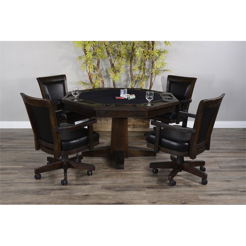 Home Square 9-Piece Set with Table & 4 Chairs & Bar Unit & Hutch & 2 Barstools