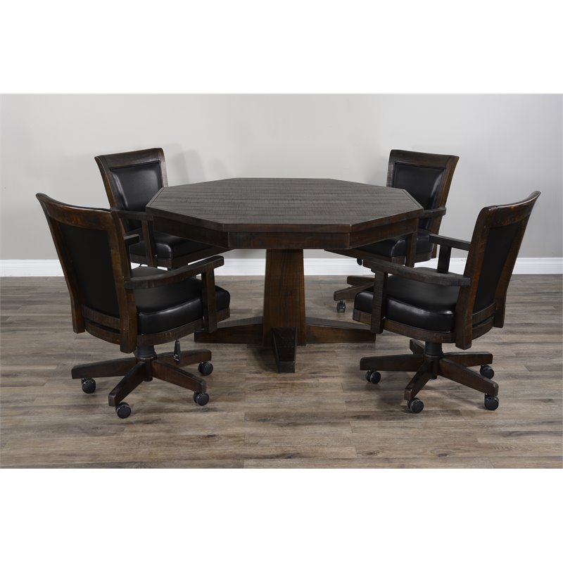 Home Square 9-Piece Set with Table & 4 Chairs & Bar Unit & Hutch & 2 Barstools