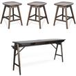Home Square 4-Piece Set with Console Table and 3 Counter Stools