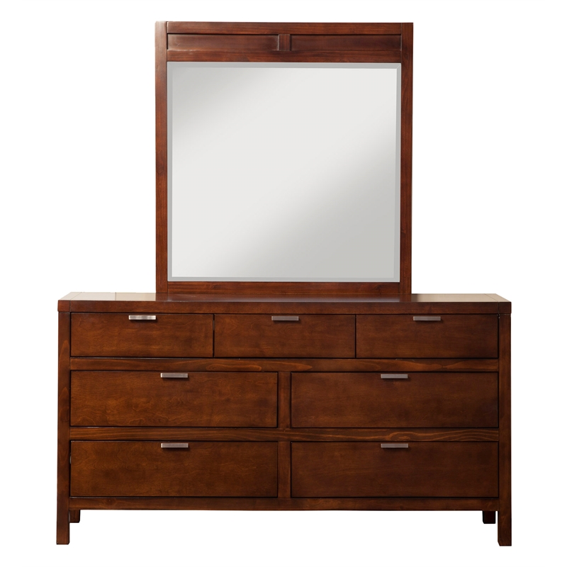 Home Square 4-Piece Set with Chest and 2 Nightstands and Dresser in Cappuccino