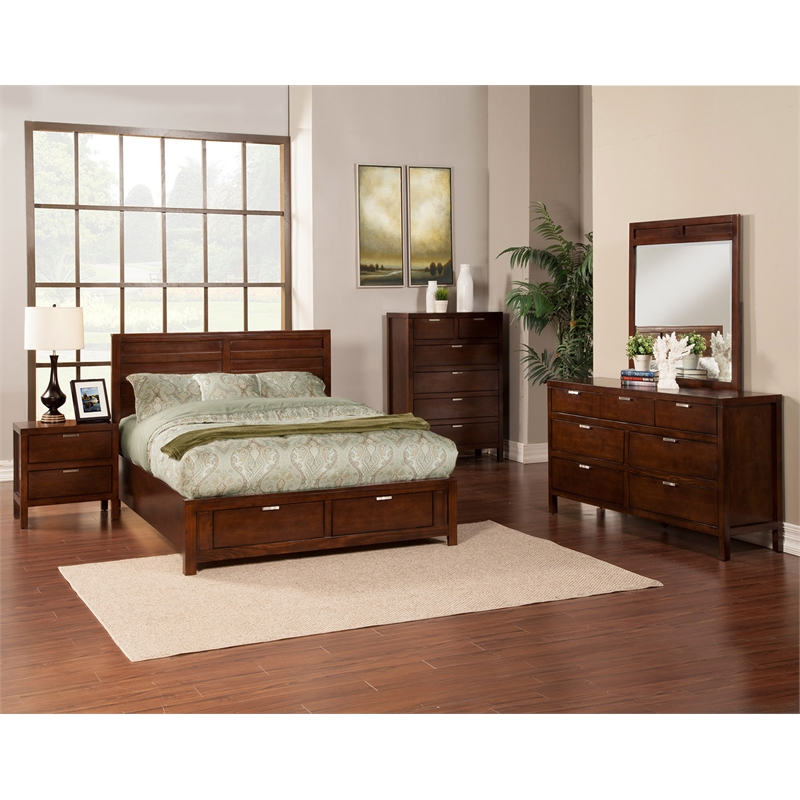 Home Square 3-Piece Set with 6 Drawer Chest and 2 Nightstands in Cappuccino