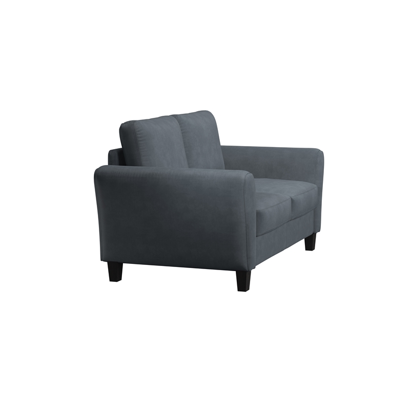 Home Square 2-Piece Set with Accent Chair and Loveseat in Dark Gray