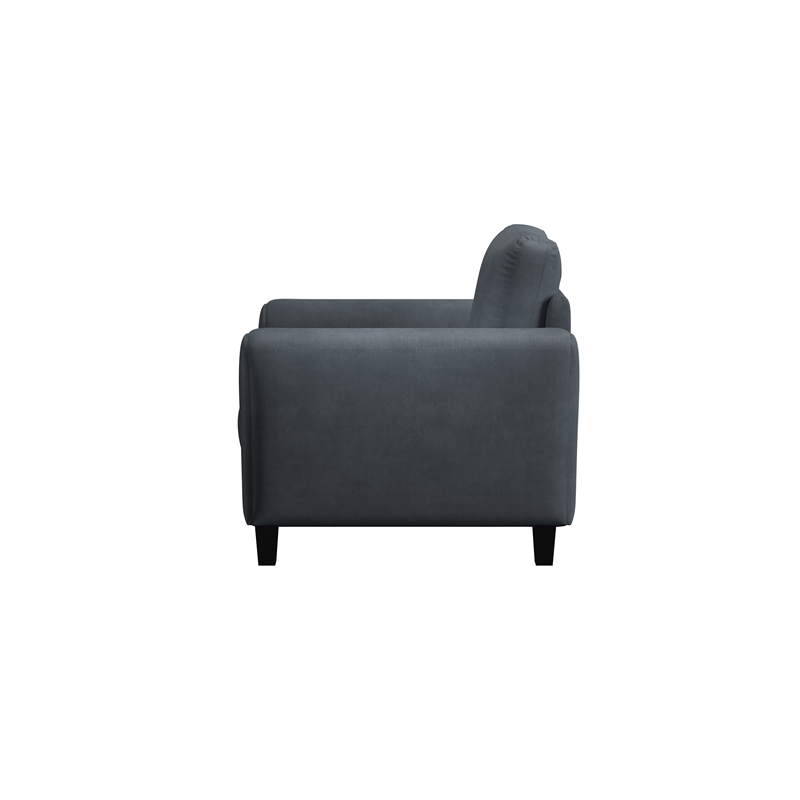 Home Square 2-Piece Set with Accent Chair and Loveseat in Dark Gray