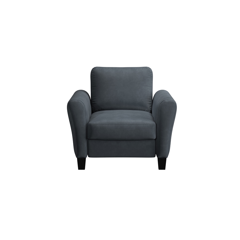 Home Square 2-Piece Set with Accent Chair and Sofa in Dark Gray
