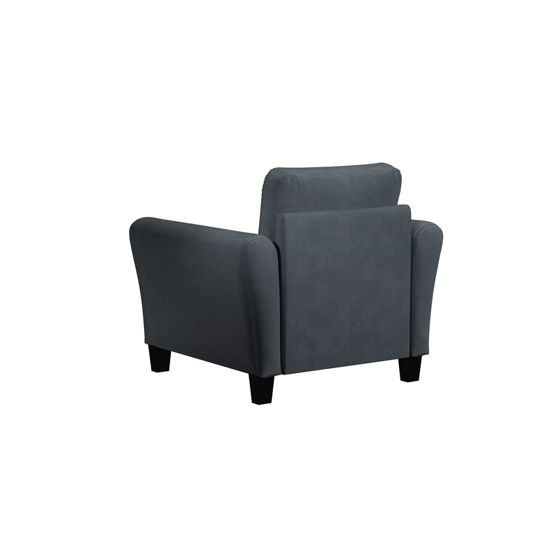 Home Square 2-Piece Set with Accent Chair and Sofa in Dark Gray