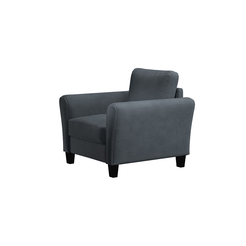 Home Square 2-Piece Set with Accent Chair and Sofa in Dark Gray