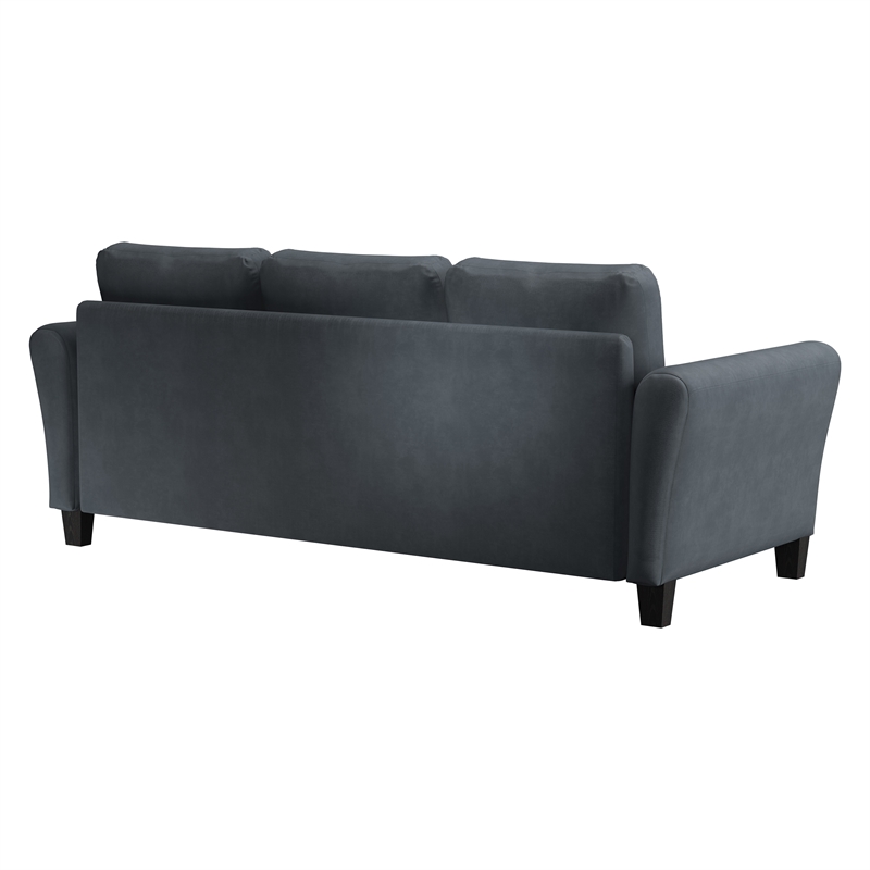 Home Square 2-Piece Set with Upholstery Loveseat and Sofa in Dark Gray
