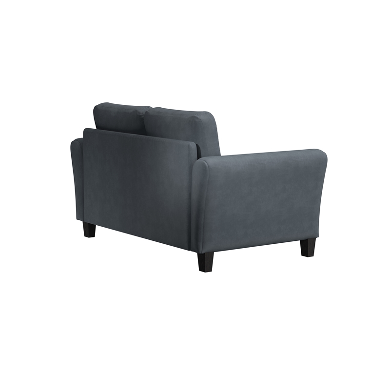 Home Square 2-Piece Set with Upholstery Loveseat and Sofa in Dark Gray