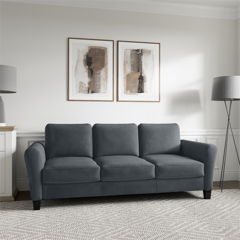 Home Square 2-Piece Set with Upholstery Loveseat and Sofa in Dark Gray